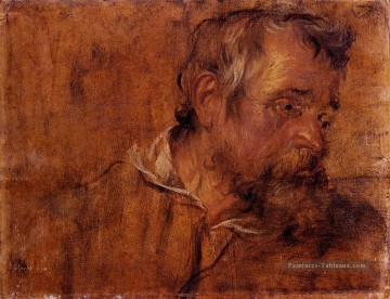 baroque Tableau Peinture - Profil Étude d’un peintre baroque de baroque Old Man barbu Anthony van Dyck